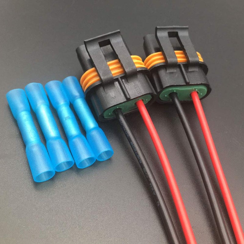 LIZAPUS 2PCS Fan Cooling Connector Pigtail Wiring Harness Compatible with Ford Chevrolet Corvette Camaro TPI LT1 LS1 LS6 - Image 3